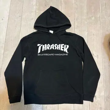 THRASHER 블랙 후드티 후드 부착
