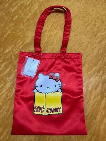 택 포함 미사용 새상품 헬로키티전 토트백 빨간색