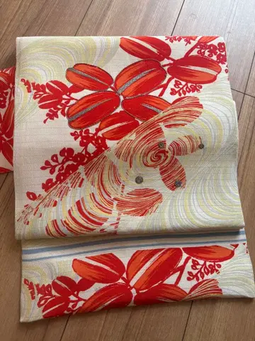 여름 명주 나고야 오비 국화 패턴