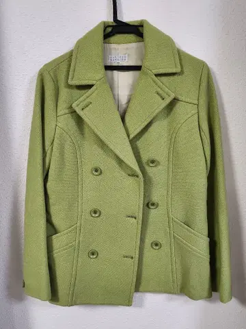 BARNEYS NEW YORK 라임 컬러 피 코트 40