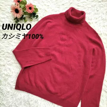 UNIQLO 유니클로 캐시미어 100% 터틀넥 니트 빨간색 L