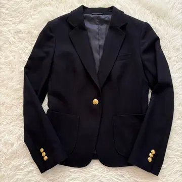새상품급 블루에그리 금 버튼 울 테일러드 자켓 네이비