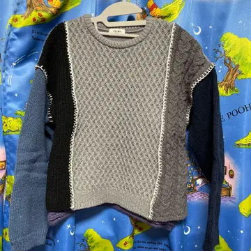 BEAMS HEART 다색 케이블 니트 스웨터 긴팔