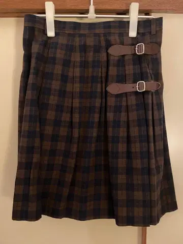 A.P.C. 체크 무늬 플리츠 스커트 36