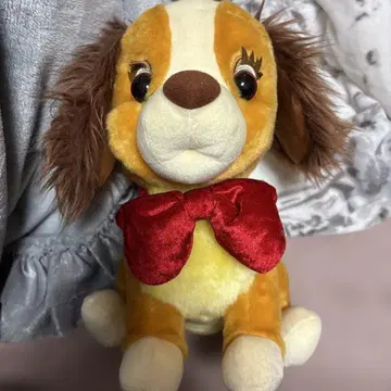 DISNEY 디즈니 스토어 레이디와 트램프 봉제 인형 빨간색 리본