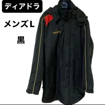 DIADORA 남성용 L 나일론 자켓 벤치 코트 블랙