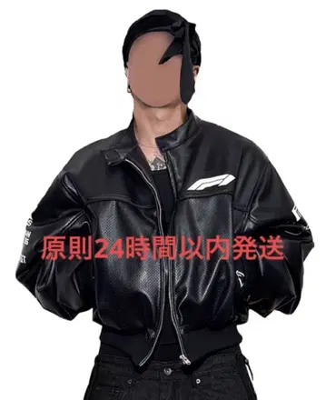 RUE CHASIN 레더 봄버 자켓