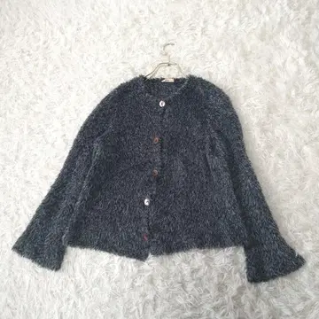 스체쏘 후와후와 샤기 가디건 플레어 슬리브 38 다크 그레이 일본제