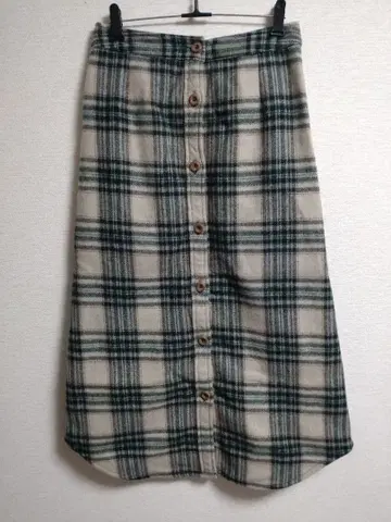 써니클라우드 울 체크 무늬 미들 기장 스커트 64 팔로우 할인 있음