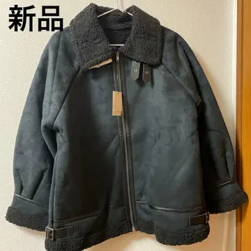 GRL 새상품 블랙 무스탕 코트