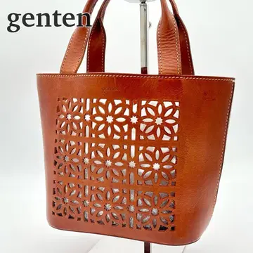 genten 겐텐 컷워크 미니 토트백 양동이형 가죽 천연 가죽