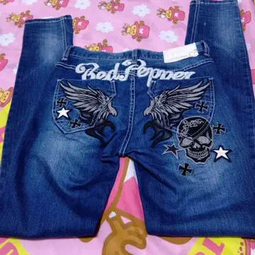 RED PEPPER 자수 디자인 데님 팬츠