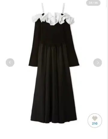 LILY BROWN 프릴 칼라 니트 콤비 원피스