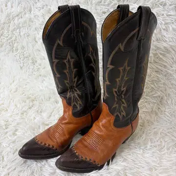 토니라마 웨스턴 부츠 가죽 USA제 브라운 23.5cm