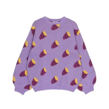 PUNYUS 후드 총무늬 니트 고구마 IMO 고구마