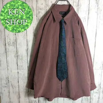 넥타이 셔츠 와인 레드 디자인 패턴 빈티지 구제 의류