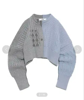 택 포함 미사용 FURFUR 하프 리메이크 가디건 숏 기장 케이블 편직