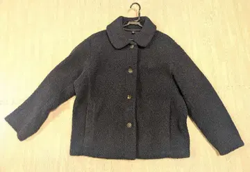 보아 소재 다크 네이비 코트 유니클로