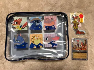 다이소 주토피아 밴드 포함 비닐 파우치 키링