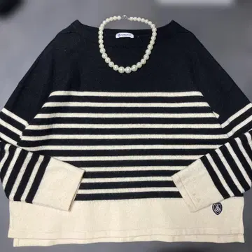 오르치발 오르치발 orcival 보더 니트 블랙 아이보리