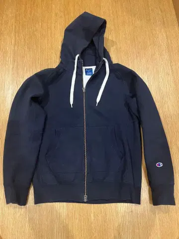 [ 고품질 L ] Champion 네이비 하이 지퍼 후드티 방풍 타입