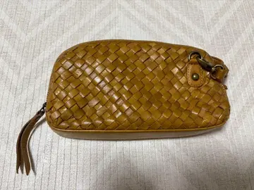 뜨개질 가죽 숄더백 브라운