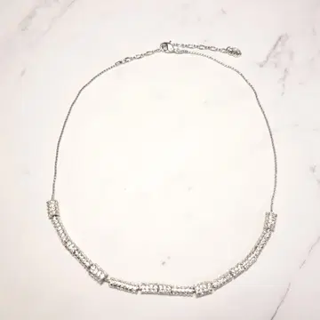 SWAROVSKI 스와로브스키 큐빅 목걸이 실버 컬러