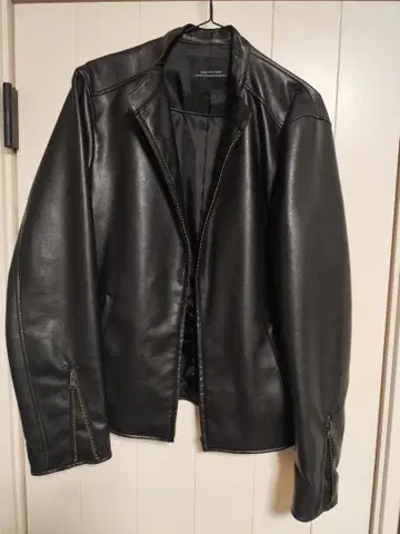 NANO UNIVERSE 블랙 가죽 자켓