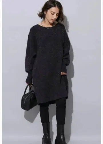 아르페쥬 스토리 라메 니트 미니 원피스