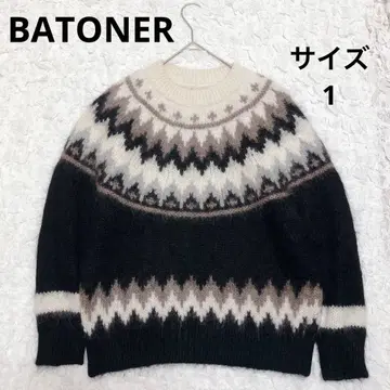 BATONER 바토너 블랙 검정 노르딕 모헤어 알파카 사이즈 1