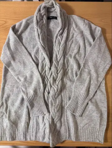 HAWICK 케이블 짜임 캐시미어 가디건 M