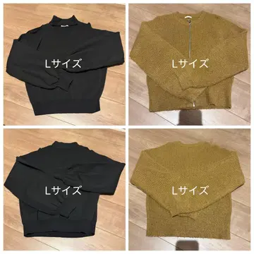 여성용 니트 어깨 트임 의류 L 사이즈 오샤레