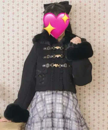 ROJITA 하트 버클 숏코트 블랙