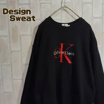 캘빈클라인 맨투맨 트레이닝복 블랙 센터 자수
