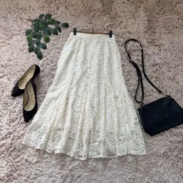 6891 미슈마슈 레이스 머메이드 스커트 [ M ] 베이지/꽃무늬/롱
