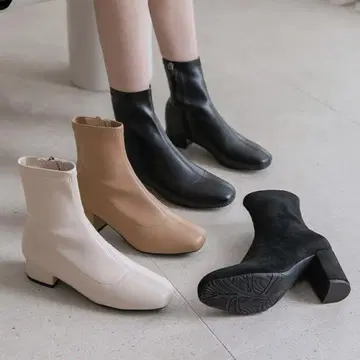 [1회만 착용] pinkelephant 블랙 스웨이드 부츠 7cm 힐