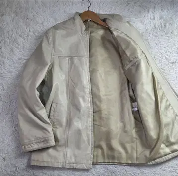 라이더 자켓 싱글 양가죽 아이보리 스탠드 카라 사이즈 L 새상품급