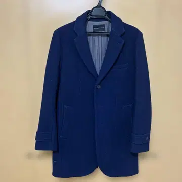 LOUNGE LIZARD 네이비 체스터 코트