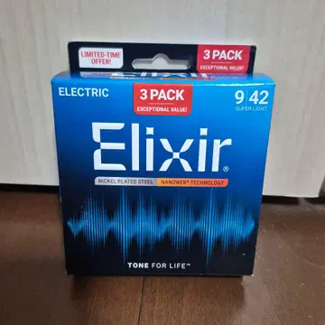 [새상품 3개 세트] ELIXIR NANOWEB .009-.042