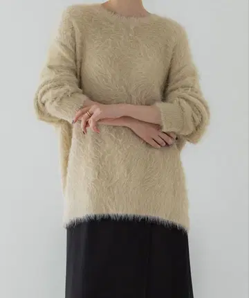 crewre 크루레 샤기 크루넥 루즈 니트 ivory 3