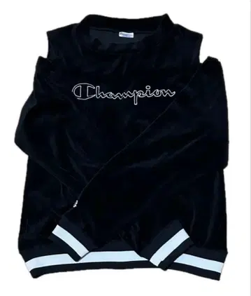 컨디션 최상 챔피온 벨로아 티셔츠 오프숄더 블랙