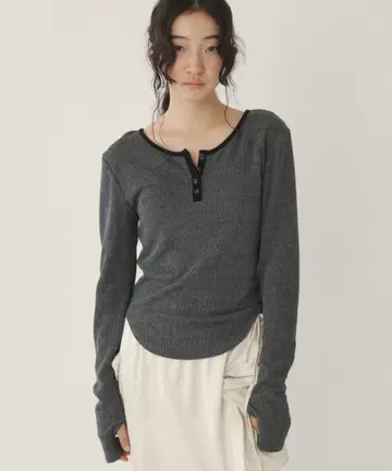GIUNON long sleeve rib tops