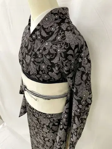 새상품급 순수 실크 이중 기모노 모노톤 멋스러운 코몬