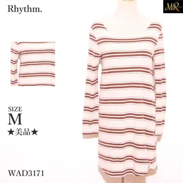 새상품급 Rhythm. 상의 티셔츠 긴팔 보더 무늬 크루넥 고급