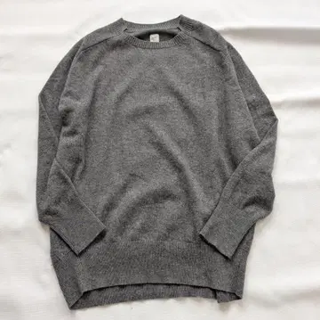새상품급 grin 그린 울 캐시미어 크루넥 니트 스웨터 그레이