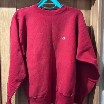 Champion 90s 리버스 위브 후염 레드