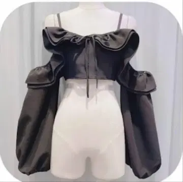 lillilly 프릴 암 뷔스티에 블랙