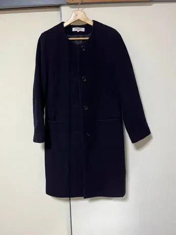 네이비 롱 코트 버튼 사이즈 M