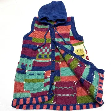 EL RODEO 엘르로데오 울 베스트 가디건 패치워크