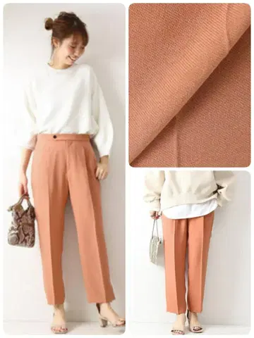 스픽 앤 스팬 선명한 테이퍼드 팬츠 더스티 핑크